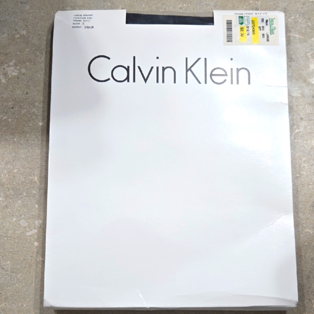 Calvin Klein Ultra Sheer Control Top Black Hosiery